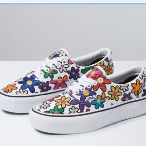 glitter daisy platform vans
